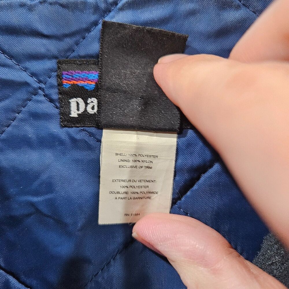 Vintage Patagonia Tehuelche Fleece Chore Coat Large Blue Quilted USA Layers 90s - Picture 5 of 16